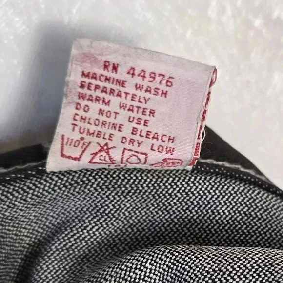 VINTAGE PS Gitano Jeans 14 Black Straight High Rise 44976 Embroidered Stitching - Picture 6 of 12